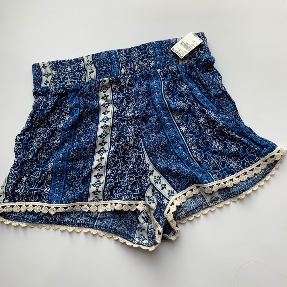 Blue Patterned Shorts